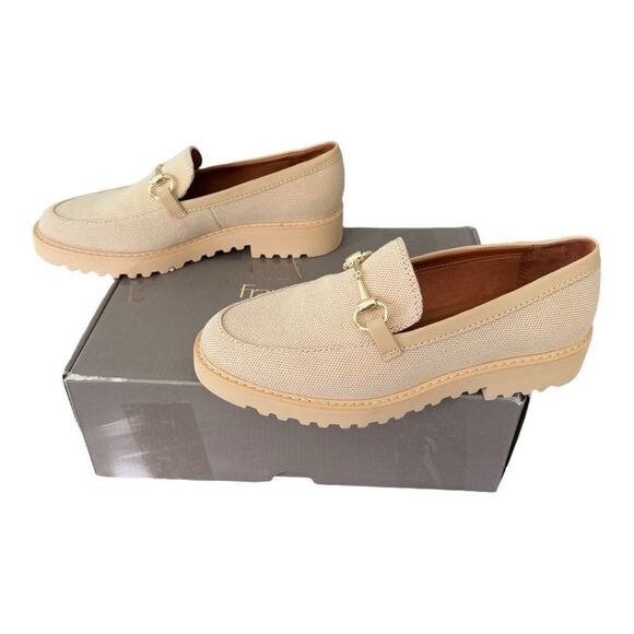 Franco Sarto Cason Natural Tan Canvas Loafers Women’s Size 6.5 Medium - Picture 4 of 12